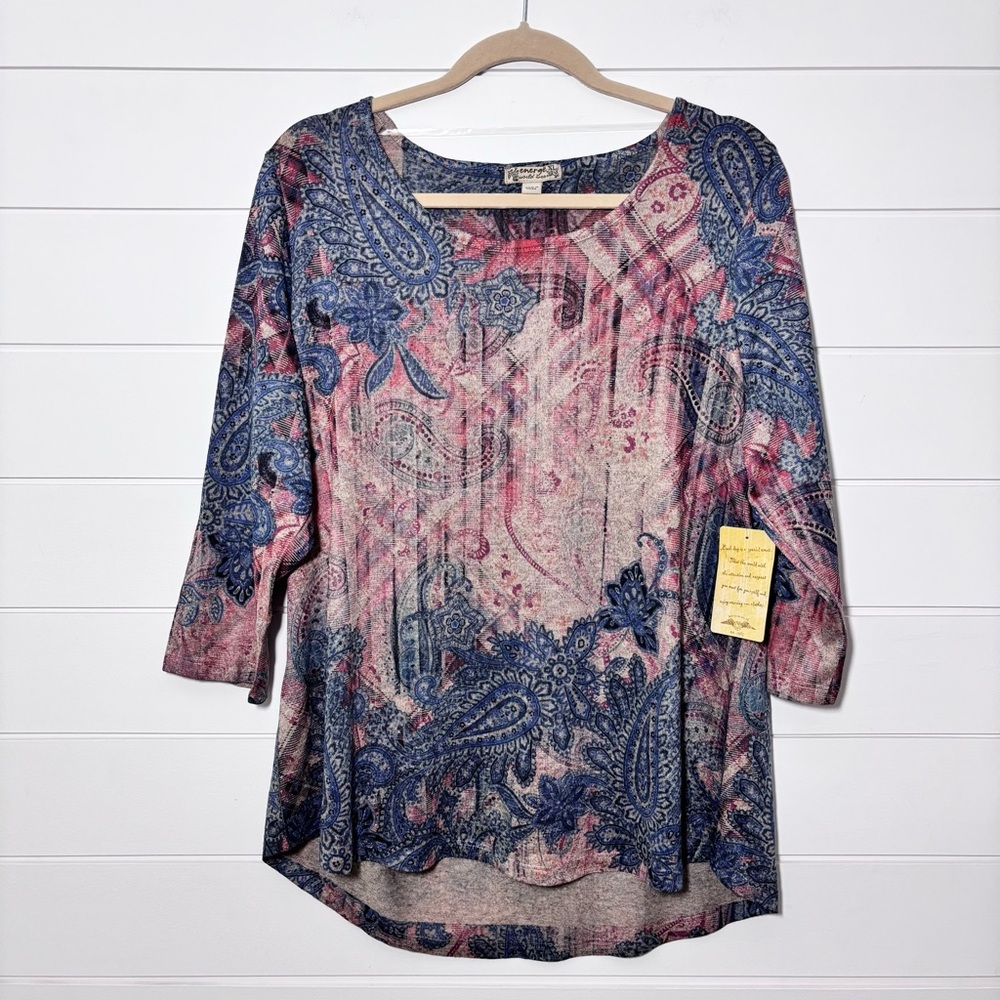 Energe World wear Paisley Print Women's‎ Top size XL